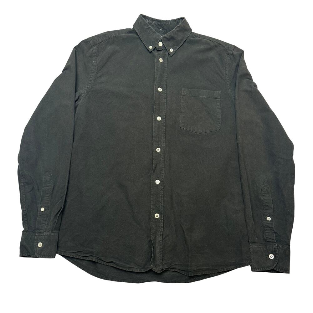 Asket Oxford Button Down Shirt Men's Medium Black Long Sleeve Quiet Luxury
